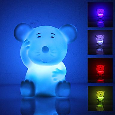 Lâmpada Noturna LED Colorido - Rato (3xLR44) COD.: 003